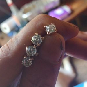 2 pair cz earrings